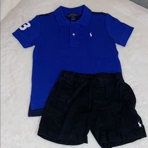 Polo By Ralph Lauren Shirt and Khaki Shorts
